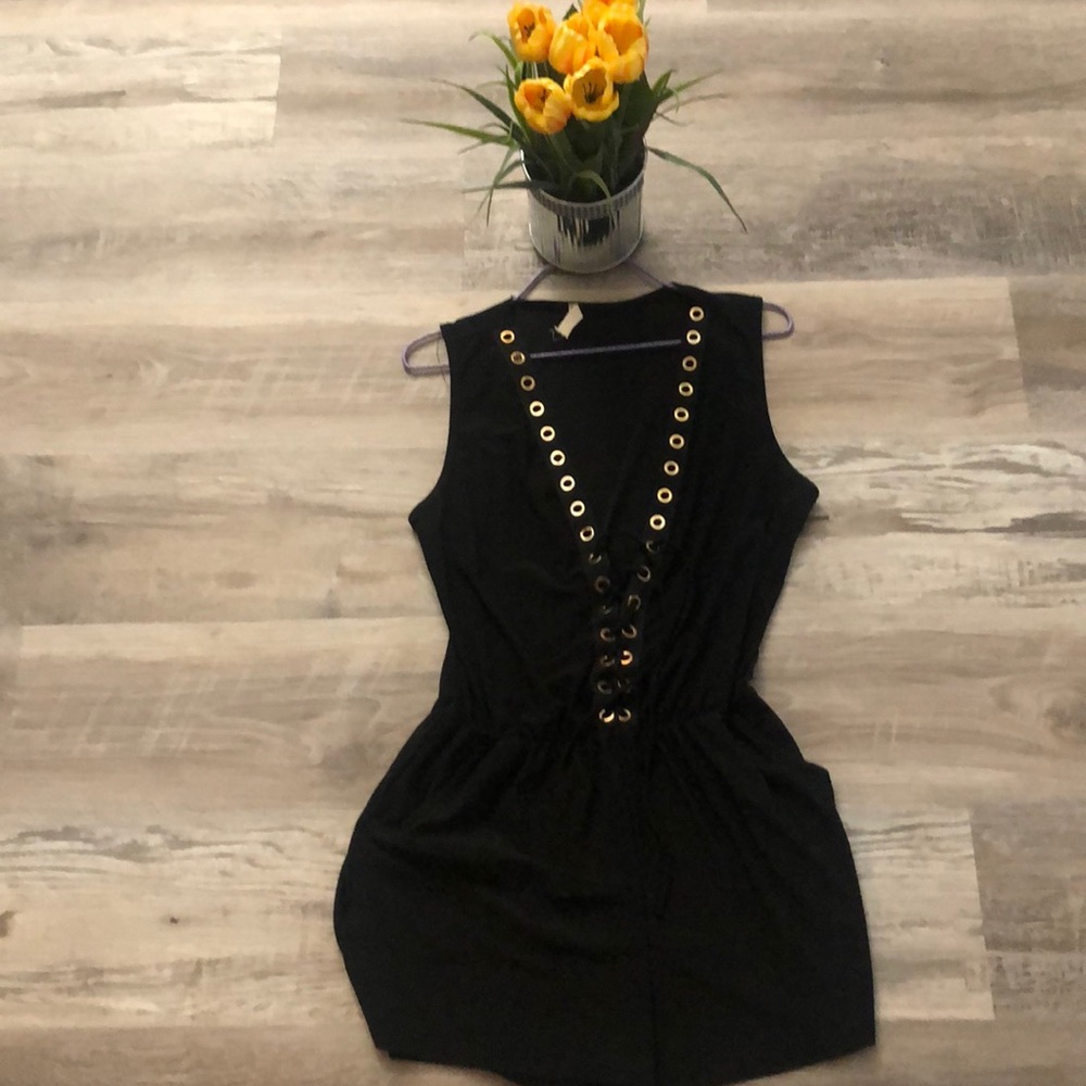 Black romper. Lycra & cotton